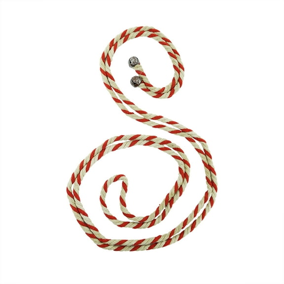 Rustic Red White Striped Rope Bell Garland Christmas Tree Ornament Primitive Hanging Holiday Xmas Decor