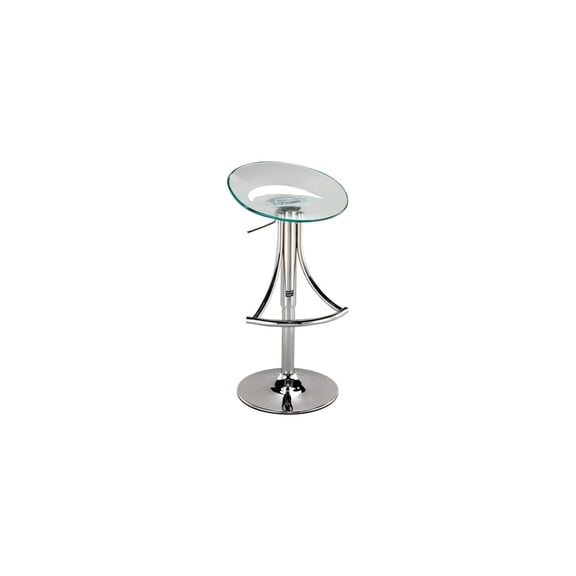 Rustic Refinement 19 to 29 Inch Adjustable Swivel Counter Height Stool with Chrome and Clear Acrylic Seat 17.5 x 17.5 x 33.5 Inch