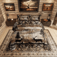 thumbnail image 1 of Rustic Reindeer Comforter&nbsp;Set Full,Retro Cabin Bedding Set for Kids Boys Teens Adult,Woodland Wildlife Deer Hunting Quilt Pine Trees Moose Wild Animal Duvet Insert Farmhouse Decorations, 1 of 5