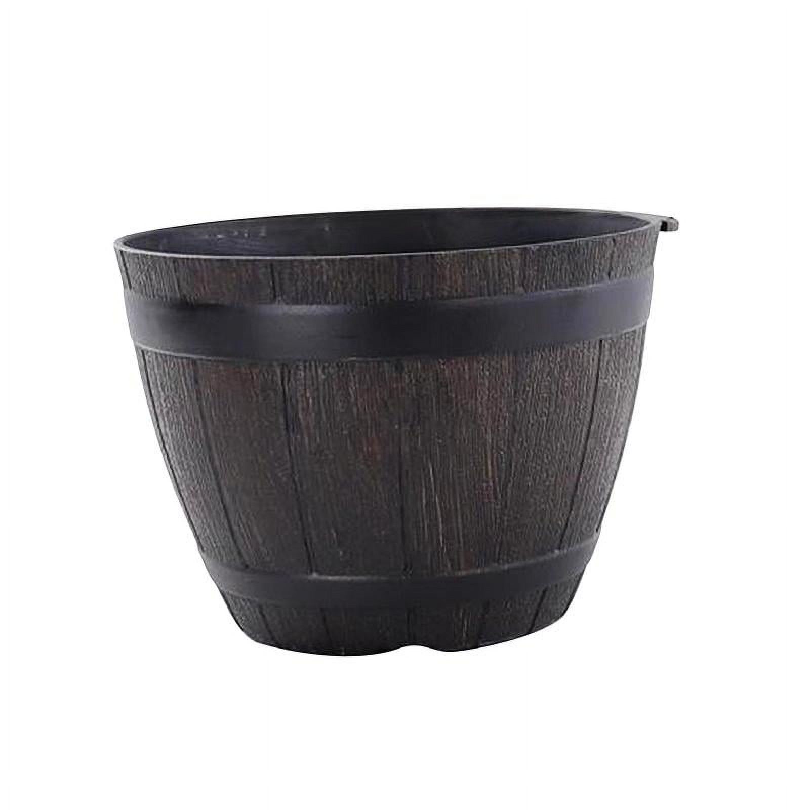 Rustic Resin Barrels Bucket Flower Planter Plant Pots Boxes Container
