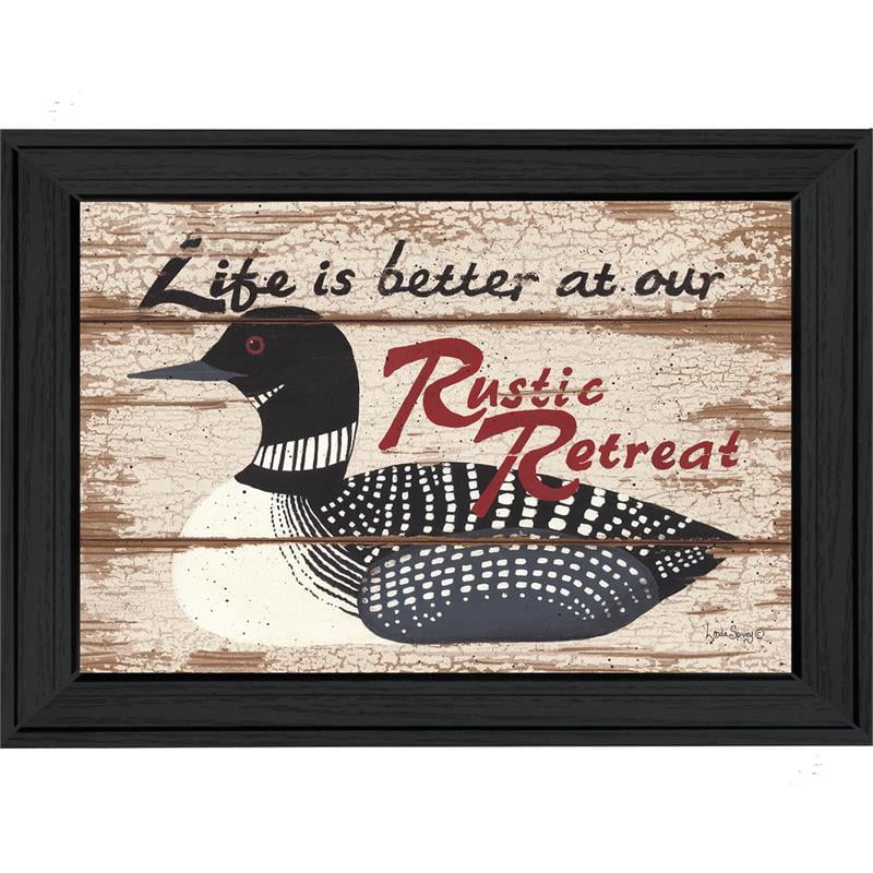 Rustic Retreat Black Framed Canvas Quote Art
