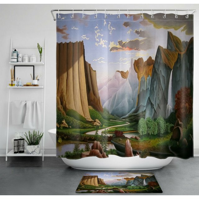 Rustic Retreat Wilderness Falls Shower Curtain Bring Nature Into