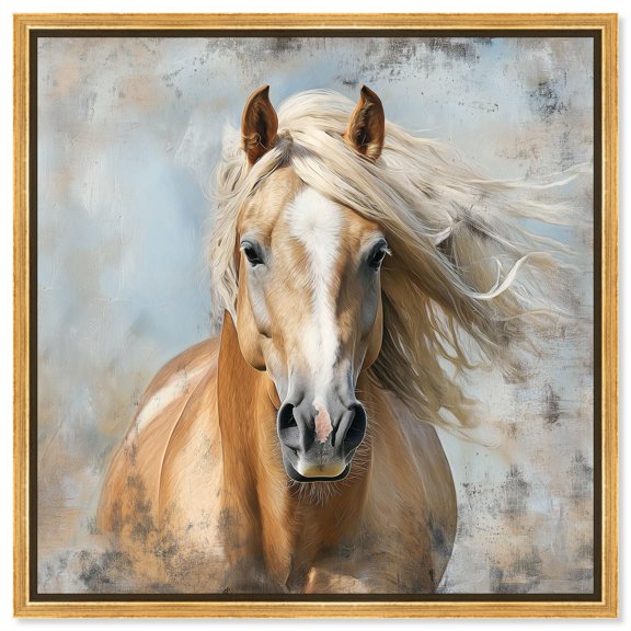 Rustic Rider Canvas Horse Wall Art by Art Remedy, Gold Frame, 16" x 16"