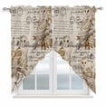 thumbnail image 1 of Rustic Romantic Swag Valances for Windows 2 Pack Moden Illustration Owl Envelope Stamp Linen Swag Kitchen Curtains 36 Inches Long Rod Pocket Short Window Treatment for Kitchen Bathroom 36"x36", 1 of 9