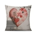 thumbnail image 1 of Rustic Romantic Valentine's Day Red Hearts Love Throw Pillow Covers 18 X 18 Inch, Set Of 4, Linen Study Sofa Cushion Cover Indoor Living Room Home Decor（double-side）, 1 of 2