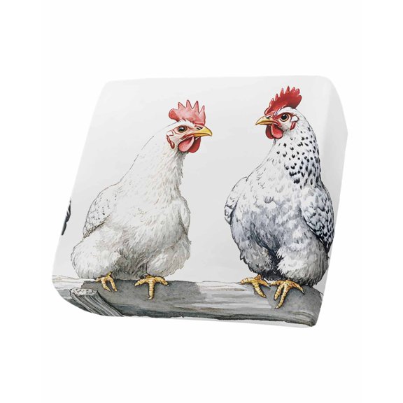 Rustic Rooster Sofa Couch Cushion Covers Washable, Removable Stretchable Sectional Couch Covers, White Chicken Country Slipcovers for L & T Shape Sofa Furniture Protector S Size 1 pc