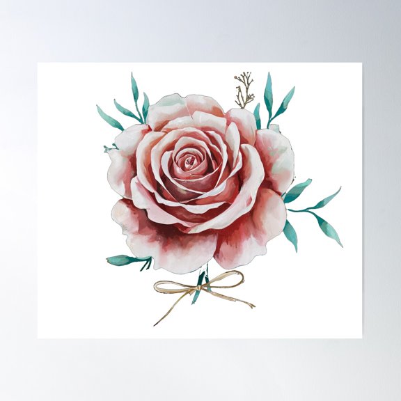 Rustic Rose – Natural Elegance Poster Wall Art, Modern Wall Decor For Living Room Bedroom, 16x24 UNFRAMED