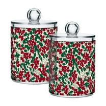 Rustic Rose Pattern Cotton Swabs Cans Translucent Plastic Canisters Dustproof Lid for Bathroom Storage