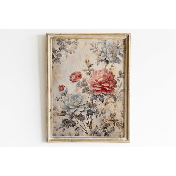 Rustic Rose Radiance: Distressed Vintage Steel Sign Art Of Lush Florals - Timeless Beauty For Every Wall Wall Art, Modern Wall Decor, 24x36 UNFRAMED
