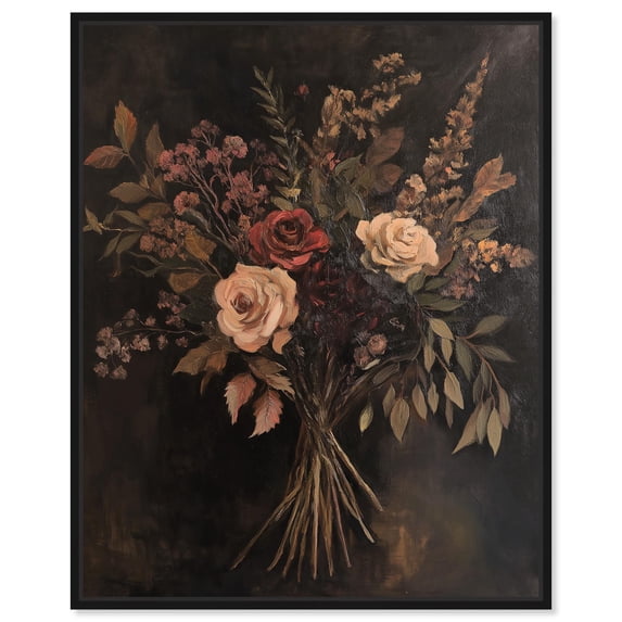 Rustic Roses Canvas Gothic Art Prints by Art Remedy, Black Frame, 30 x 36