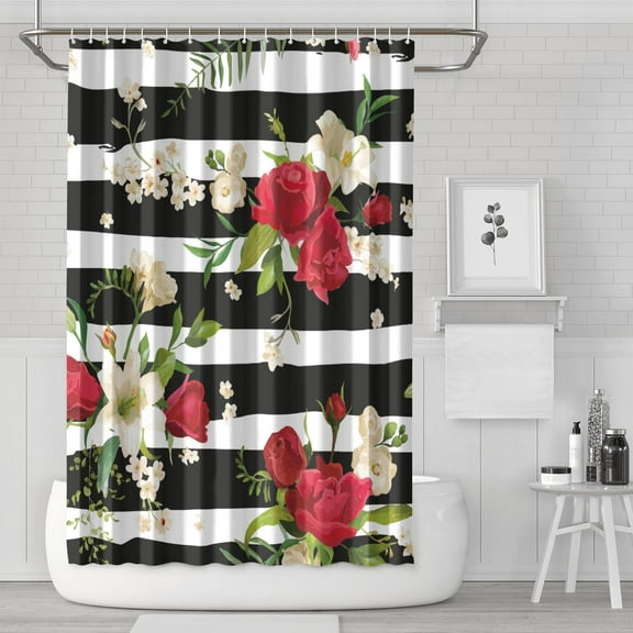 Rustic Roses Shower Curtain - Country Charm with Classic Blooms, 72x72 Inches