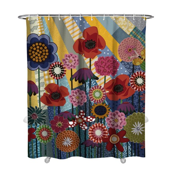 Rustic Roses Shower Curtain - Countryside Charm with Classic Blooms, 72x84 Inches