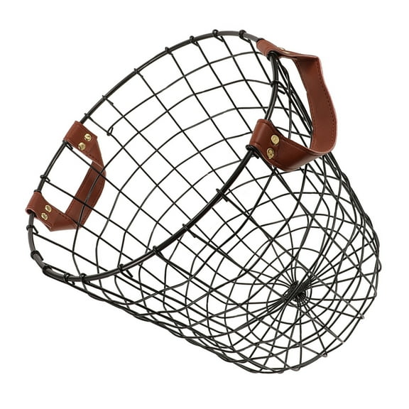 Phenofice Large Capacity Iron Firewood Basket with Round Ventilated Design for Indoor and Outdoor Storage