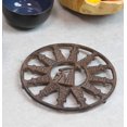 thumbnail image 1 of Rustic Round Pumpjack Cutout With Oil Derrick Towers Border Cast Iron Trivet, 1 of 4