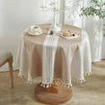 thumbnail image 1 of Rustic Round Tablecloth Tassel Boho Table Cloth for Tea Table Kitchen Dining Party Tabletop Decoration, 1 of 4