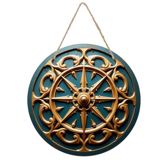 Rustic Round Wooden Wall Art Sign, 8" Decorative Home Decor, Vintage Decorative Round Designs, Easy Hang, Gift-Ready for Christmas Living Room Bedroom Kitchen Office