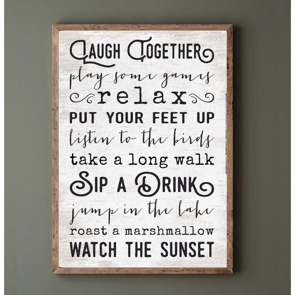 Rustic Rules Rustic Wall Decor, Original Rustic Art Unframed Paper Print