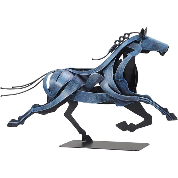Rustic Running Horse Statue - Unique Metal Figurines for Home Decor, Gifts for Women & Men (Vintage Brown)