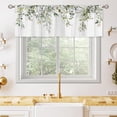 thumbnail image 1 of Rustic Sage Green Eucalyptus Leavses Valances Kitchen Curtains Watercolor Floral Flower Plants Botanical Farmhouse Wooden Bedroom Living Room Treatment Tier Fabric 1 Panel 52Wx18H Inch, 1 of 6