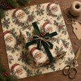 Rustic Santa Portrait Beige Green Christmas Wrapping Paper - Walmart.com