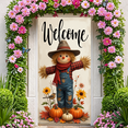 thumbnail image 1 of Rustic Scarecrow Banner Fall Welcome Pumpkin Harvest for Autumn Decor Outdoor Indoor Seasonal Celebration, 1 of 9