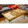 Rustic Scrabble Coffee Table with removable glass top 25x37" letter
