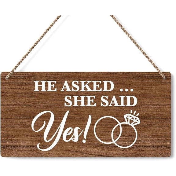 Rustic She Said Yes Wedding Wooden Plaque Wedding Decor 12 x 8 Inch