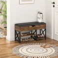 thumbnail image 1 of Bifanuo 3-Tier Shoe Bench, Shoe Rack with Storage, Entryway Shoe Storage Bench Organizer with Padded Seat for Hallway Living Room, Vintage, 1 of 9