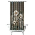 thumbnail image 1 of Rustic Shower Curtain Set Grey Floral Fabric Bath Curtain Butterfly Daisy American Country Farm Style 36×72 In 6 Hooks, 1 of 4