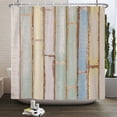 thumbnail image 1 of Rustic Shower Curtain Vintage Vertical Wood Planks Distressed Rustic Hardwood Design Fabric Bathroom Decor Curtain with, 1 of 5