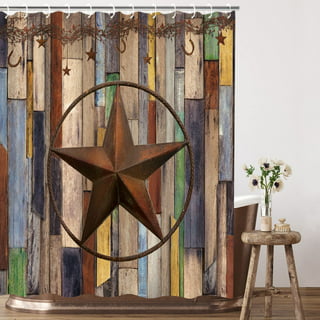 Rustic Star Shower Curtain Hooks