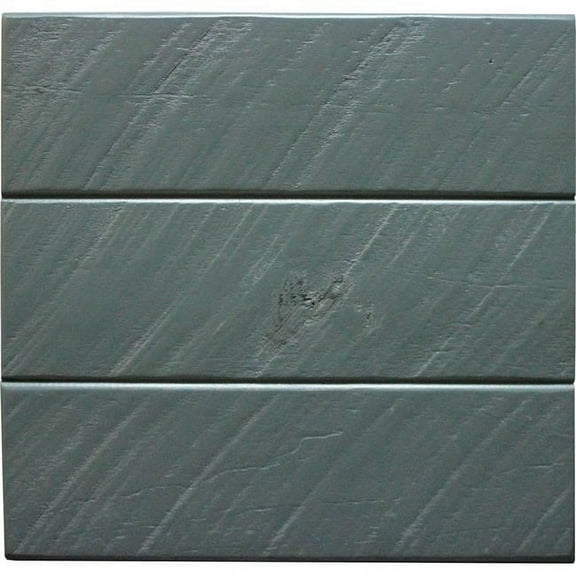 Rustic Shutter Door Kitchen Island in Dark Blue with Oak Top