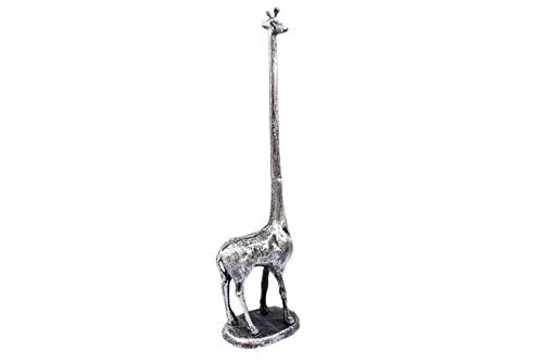 Rustic Silver Cast Iron Giraffe Paper Towel Holder 19" - Cast Iron Decor - Deco