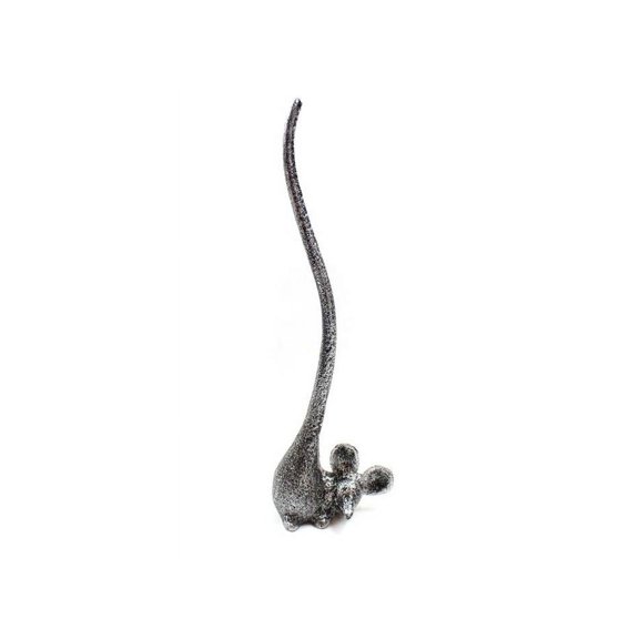 Rustic Silver Cast Iron Mouse Paper Towel Holder 12"