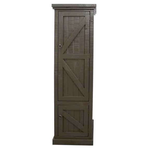 Rustic Single Door Armoire with Garmont Rod, Green