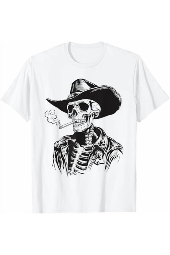 Rustic Skeleton Cowboy Western Goth Grunge T-Shirt