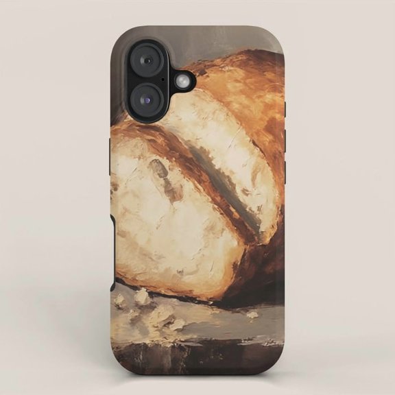 Rustic Sliced Bread Loaf Art Tough Case for Apple iPhone, Polycarbonate Shell with TPU Liner