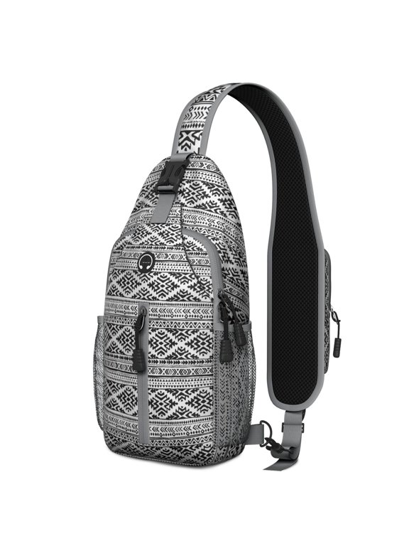 Rustic Sling Bag Boho Floral Lightweight Crossbody Backpack for City Walks and Gym Sessions