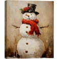 thumbnail image 1 of Rustic Snowman Christmas Wall Art, Framed Christmas Pictures for Bedroom & Bathroom Wall Decorations, Farmhouse Winter Scene Painting Canvas Prints for Living Room, 1 of 6