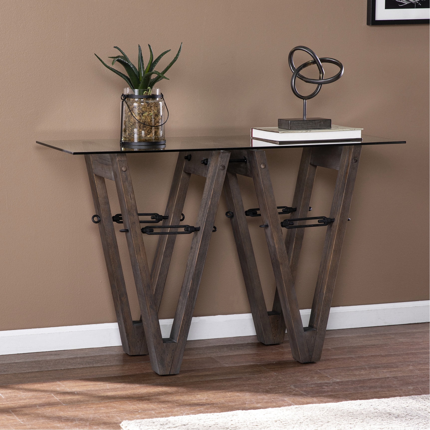 Rustic Sofa Table / Displays Plants in Living Area / Adds Texture ...