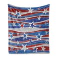 thumbnail image 1 of Rustic Soft Flannel Fleece Throw Blanket, Abstract Design Pattern of Patriotic American Flag USA National Image, Cozy Plush for Indoor and Outdoor Use, 70" x 90", Red Blue and White, by Ambesonne, 1 of 5