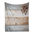 thumbnail image 1 of Rustic Soft Flannel Fleece Throw Blanket, Acorns and Cones on Weathered and Grained Wooden Background Timber Autumn Theme Image, Cozy Plush for Indoor and Outdoor Use, 50" x 60", Brown, by Ambesonne, 1 of 5