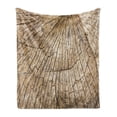 thumbnail image 1 of Rustic Soft Flannel Fleece Throw Blanket, Aged Tree Trunk Cracked Body Natural Growth Ecology Environment Themed Print, Cozy Plush for Indoor and Outdoor Use, 50" x 70", Brown, by Ambesonne, 1 of 5
