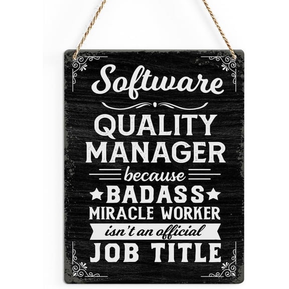 Rustic Software Quality Manager Wood Decor Sign, Software Quality Manager Quote Printed Wood Sign Wall Art, Hanging Door Sign, Decorative Wood Sign Home Office Decor 8x10