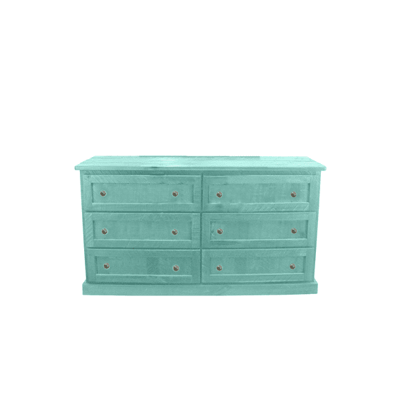 Rustic Solid Wood 6 Drawer Dresser
