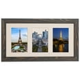 thumbnail image 1 of Rustic Solid Wood Collage Photo Frame 8x16 – Display Three (3) 4x6 Pictures with Mat, Horizontal/ Vertical for Wall and Tabletop - Grey, 1 of 5