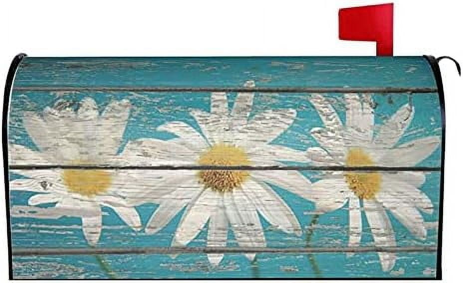Mailbox Post Wraps Rustic Spring Daisy Mailbox Covers Magnetic Standard Size 25.5x21 Inch ...