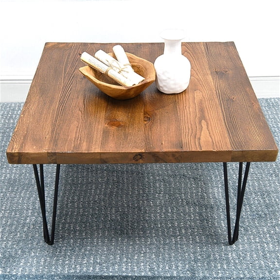 Rustic Square Old Pine Wooden Coffee Table Home Furniture for Living Room Decor