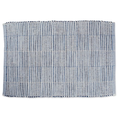 Rustic Squares Rug Blue 2x3 Ft