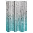 thumbnail image 1 of Rustic Stall Shower Curtain, Wood Panels Background with Digital Tones Effect Country House Art Image, Fabric Bathroom Set with Hooks, 54W X 78L Inches, Pale Blue and Grey, by Ambesonne, 1 of 2